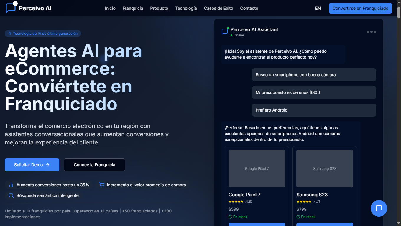 Perceivo AI Franchise Landing Page